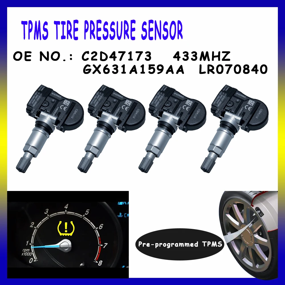 TPMS tire pressure sensors FOR JAGUAR E-Pace I-Pace 2018 2019 2020 F-Pace XE XF Series 2016 2017 2018 2019 2020 C2D47173 433MHz