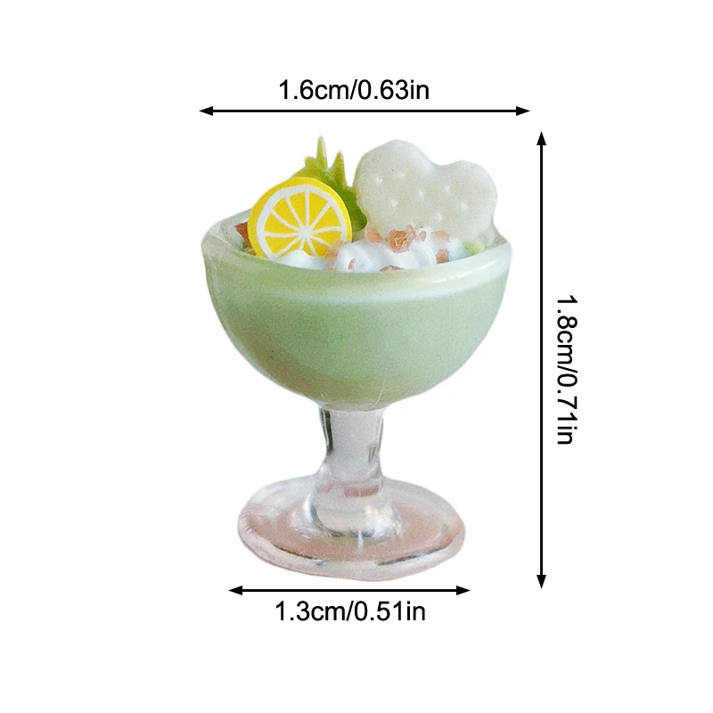 1/12 Dollhouse Simulation Drink Beverage Cup Ornaments Dollhouse Bar Drinks Decoration Dolls House Accessories Pretend Play Toys