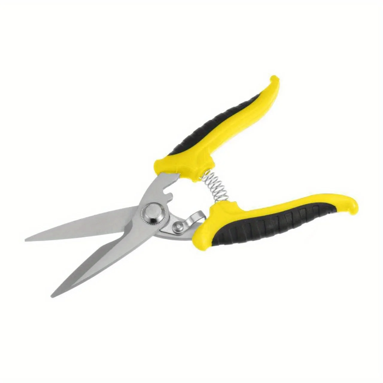1pcs Industrial Scissors 8 Inch Multi-Purpose Shears Stainless Steel Blades with Orange Black Handle for Cutting Thin Metal