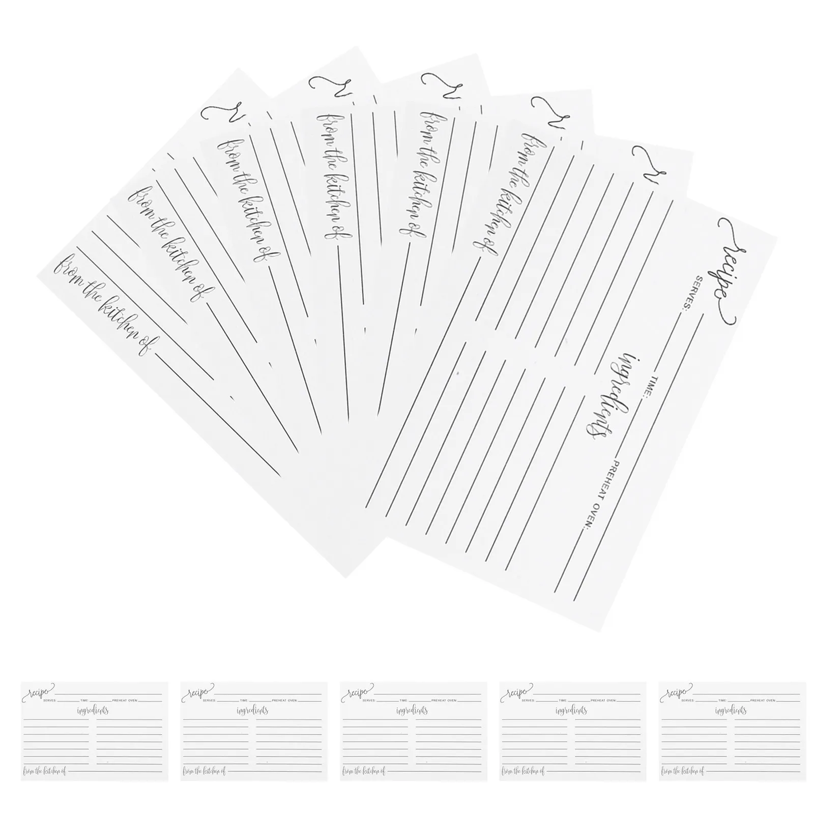 50Pcs Blank Recipe Cards Simple Elegant Design Double-Sided Recipe Sheets for Recording Recipes Baking Formulas Drink Recipes