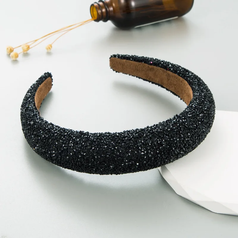 Diadema acolchada de esponja con cuentas de colores para mujer y niña, joyería para el cabello, accesorios para el cabello