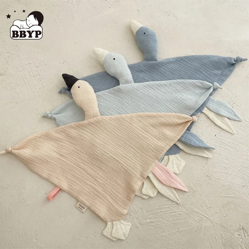 

Stuffed Goose Baby Towel Cotton Baby Sleeping Cuddling Security Blanket Newborn Soothe Appease Towel Kids Towel Sleeping Dolls