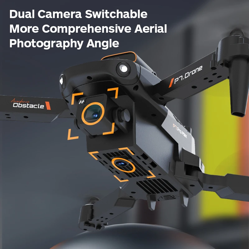 P7 Drone Dual Camera 8K HD Aerial Photography Obstacle Avoidance Quadcopter RC Aircraft Unmanned Aerial Vehicle with 1 Battery