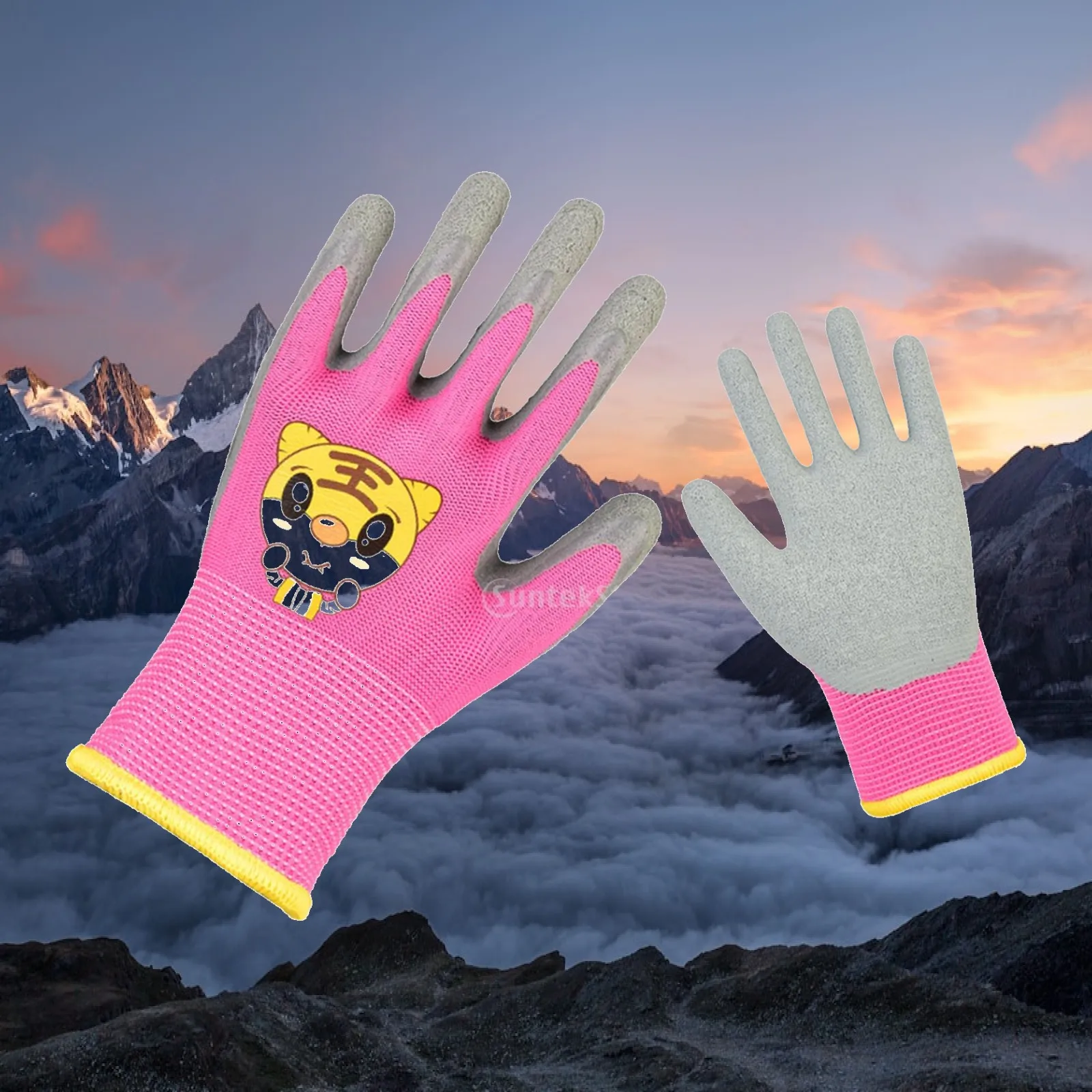 Small Child Gardening Gloves Rubber Coated Protective Garden Mittens for Outdoor Tools and Planting Age