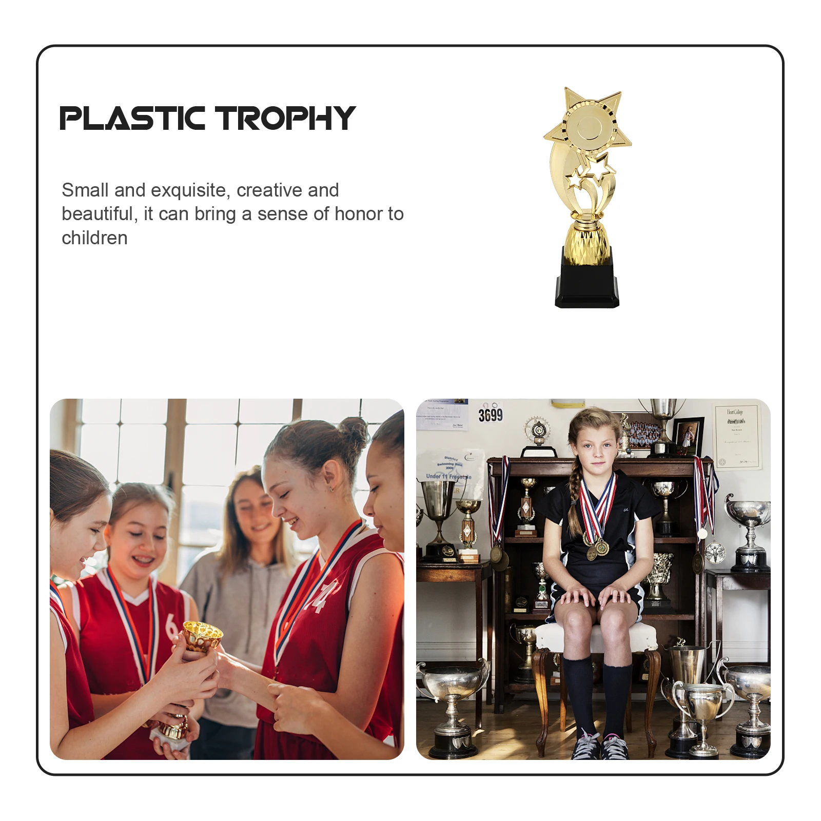 

Creative Trophy Delicate Award Star Desktop Competition Plaque Plastic Small Reward Accessories For Party Contest