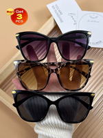 3pcs Women Vintage Cat Eye Sunglasses For Musical Festival Men Mountaineering Decoration