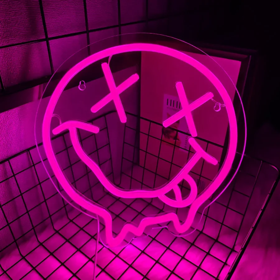 

Светодиодная неоновая вывеска «Розовая плавающая улыбка» на USB-питании для декора спальни, бара, клуба, дня рождения, офиса, свадьбы.