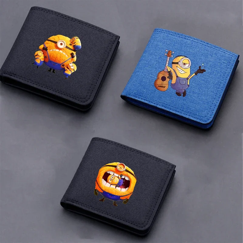 

Despicable Mes Minionss Foldable Coin Purse New Movie Cartoon Print Wallet Men Office Daily Money BankCard Storage Mini Bag Gift