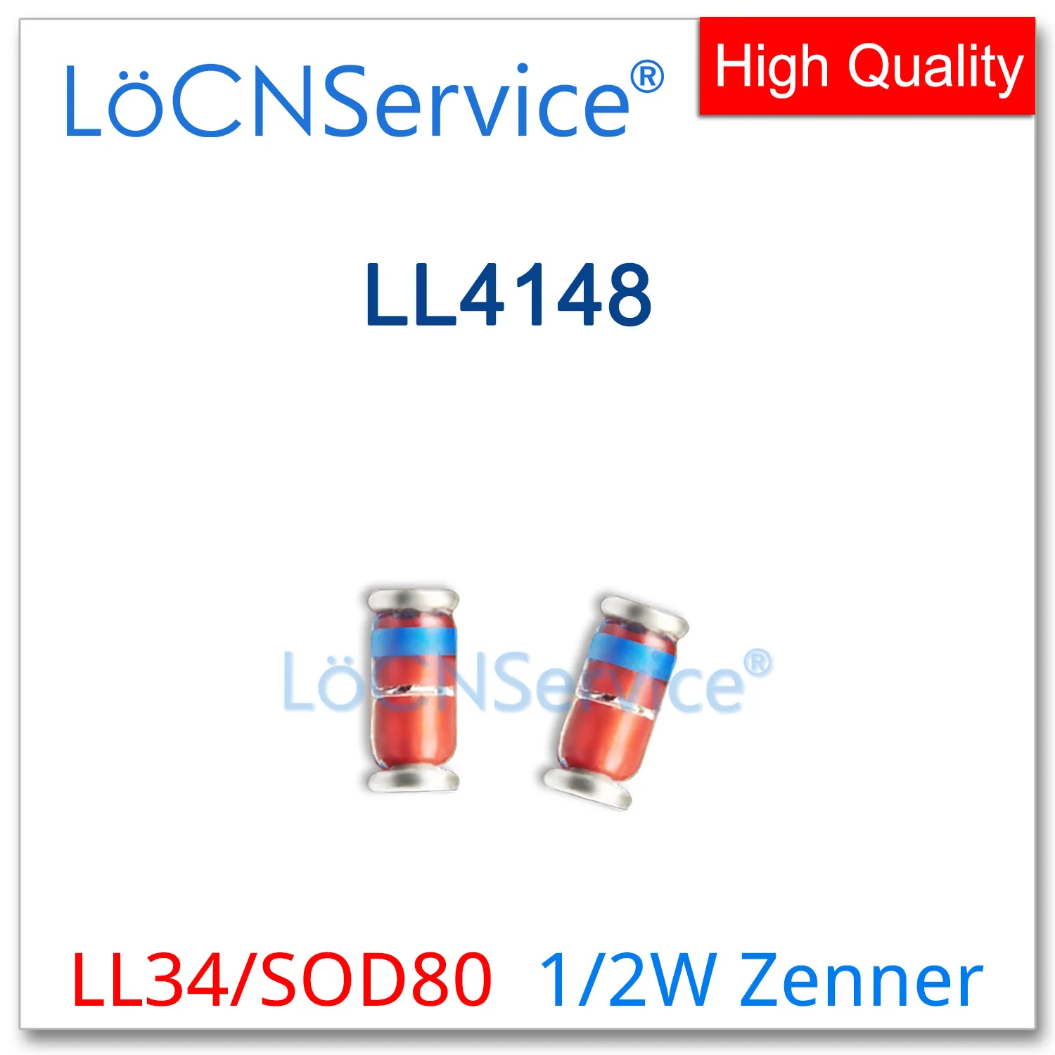 LoCNService 2500PCS 100V LL34 LL4148 SOD80 1/2W SMD RoHS Silicon Epitaxial Planar Diode Zener Diodes High quality 1N4148 4148