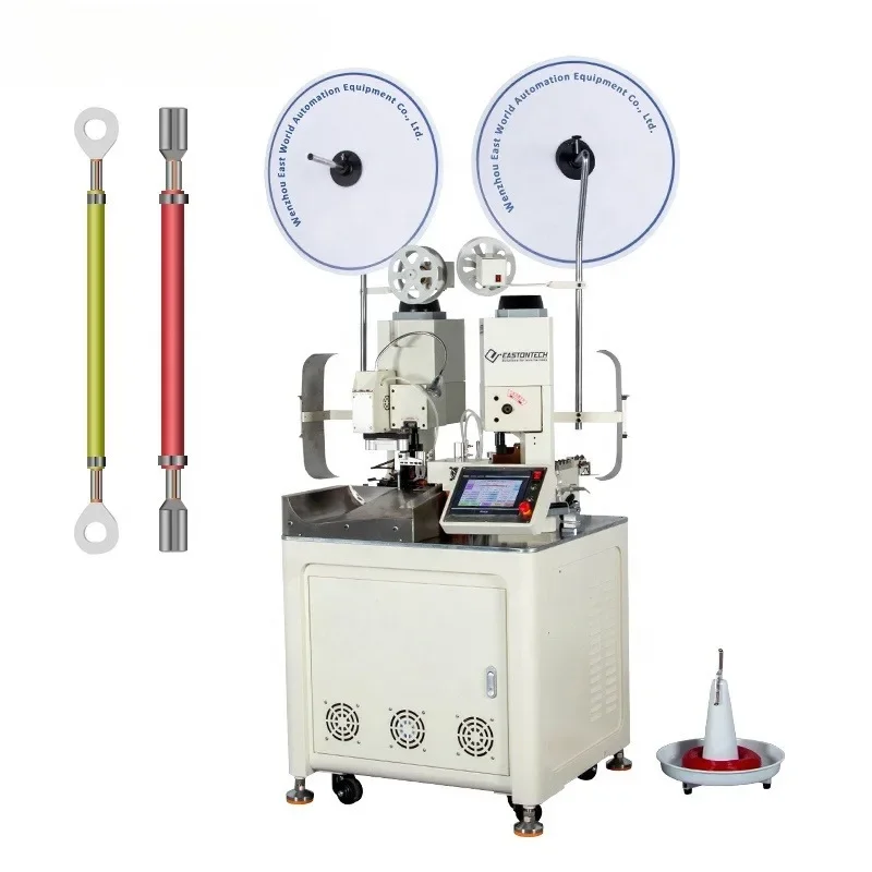 EW-801 High Quality Fully Automatic Double Ends Two Moulds Wire  Terminal Pressing Crimping Machine