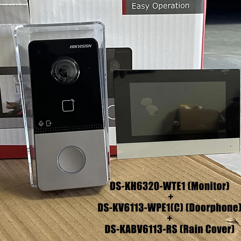 Hikvision POE Video Intercom Kit DS-KIS603-P(C) Doorbell Door Station WIFI Monitor Include DS-KV6113-WPE1(C) DS-KH6320-WTE1(B)