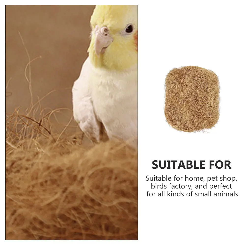 

1 Bag Natural Coconut Fiber Nesting Mat Reusable Breathable Bird Nest Pad for Pigeon Chicken Parrot Pet Nesting Supply