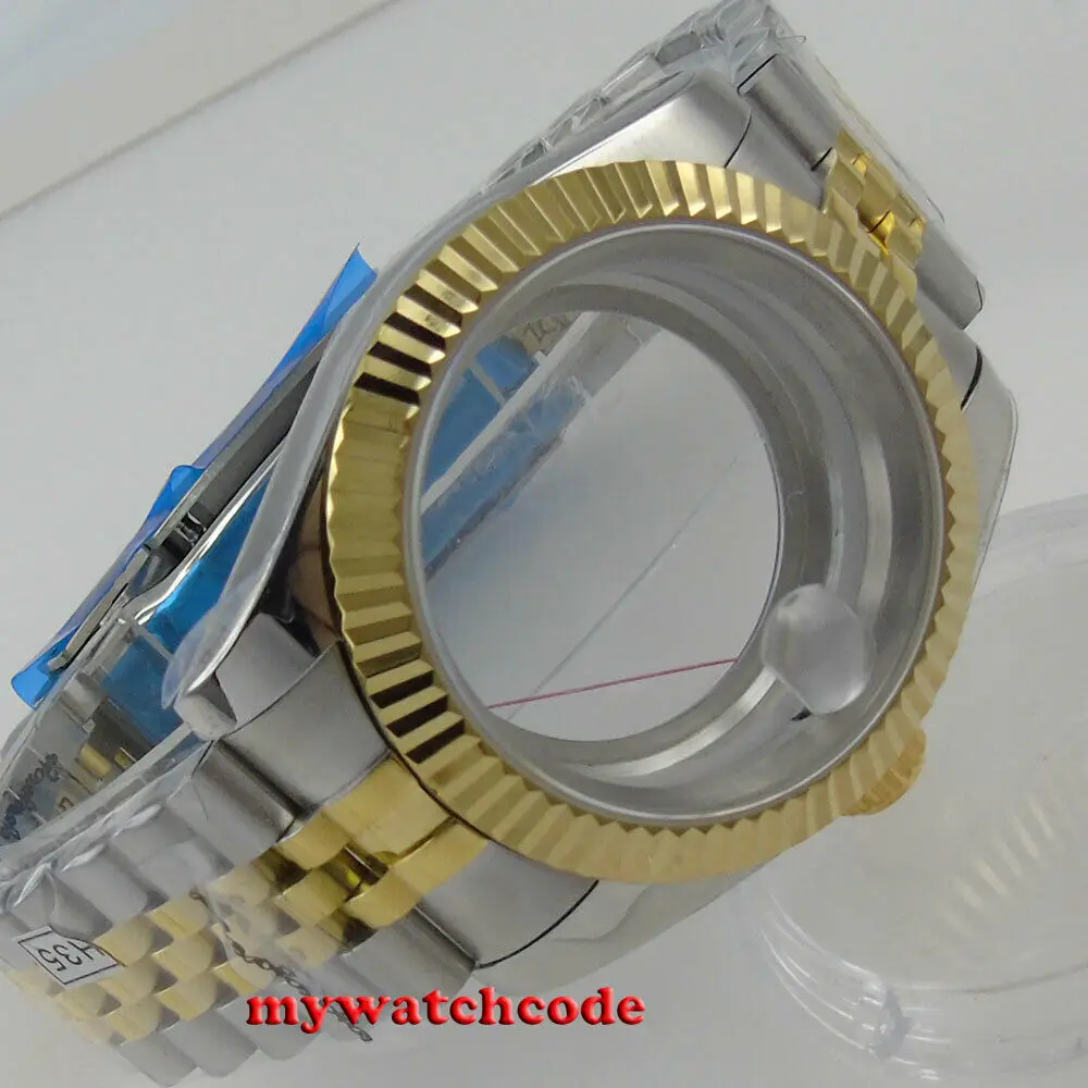 36mm 39mm Sapphire Glass Two Tone Watch Case Fit NH35 NH36 Miyota 8215 2813 2824 3804 movement