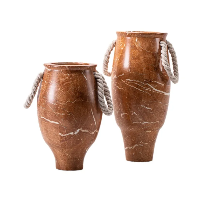 

Silent wind, modern art, marble pattern, woven handle flower ware