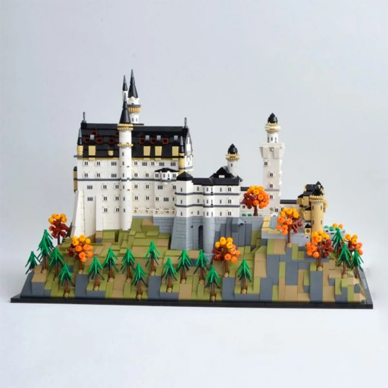 3455 قطعة قلعة نيوشوانشتاين العمارة اللبنات المعماري أطقم منمذجة المشهد الغابات الأوروبية تجميع لعبة الطوب #2