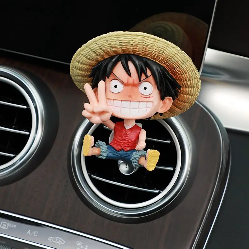 New One Piece Figure Car Air Outlet Perfume Clip Luffy Zoro Funny Cartoon Creative Car Decorative Ornament Pendant Toy Gift