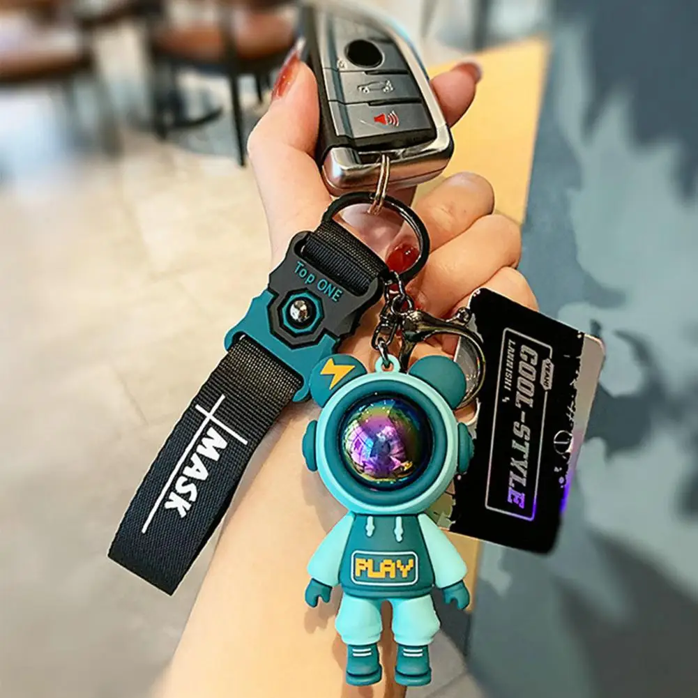 Colorful Bear Keychain Handmade DIY Tassels PVC Cute Backpack Pendant Car Backpack Key Chain Pendant Jewelry Accessories