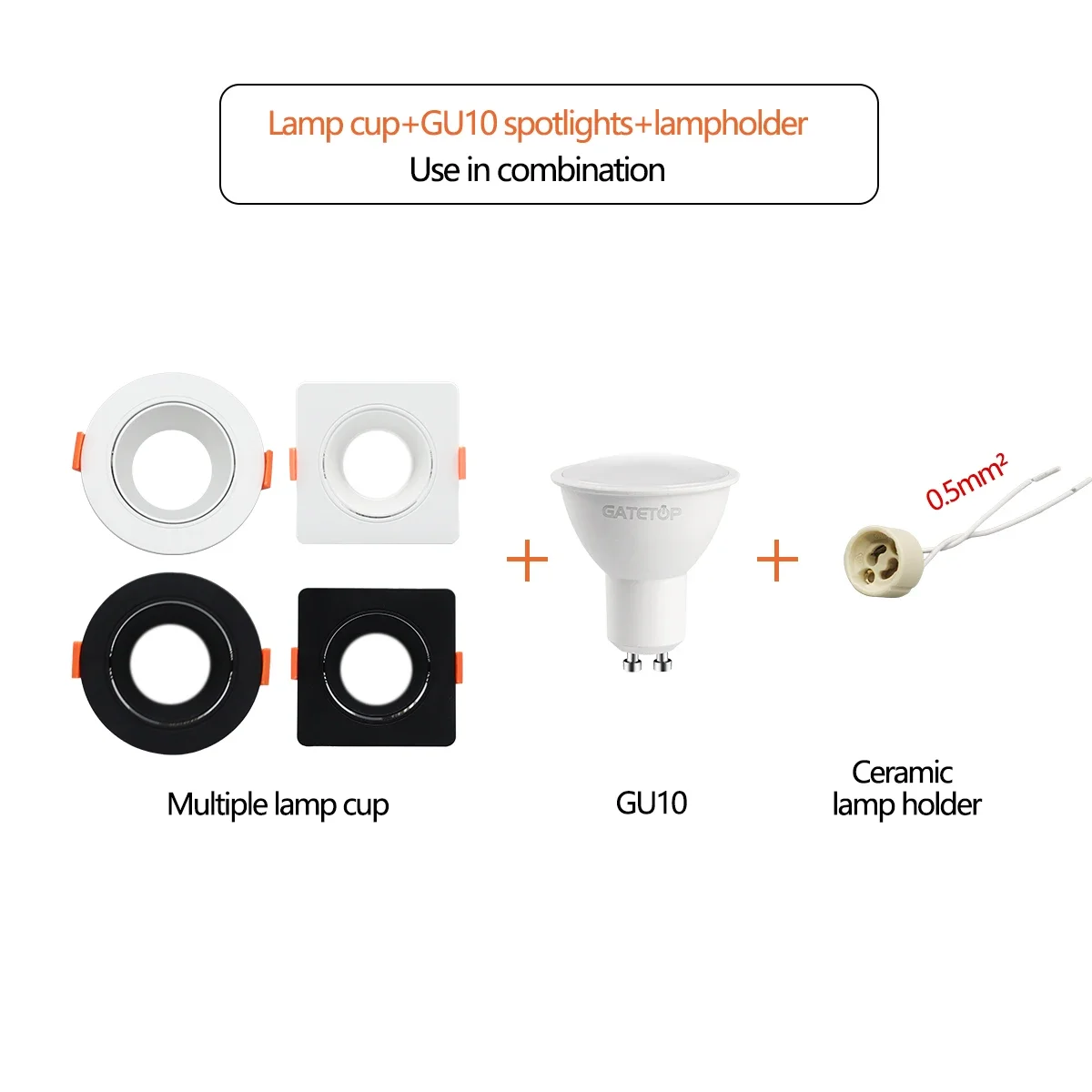 Imagem -05 - Economia de Energia Recesso Led Downlight Teto Downlight Ângulo Ajustável Iluminação Interior Gu10 Ac220v 120v Pcs 10 Pcs 20 Pcs