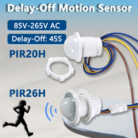 Delay 45S off PIR Motion Sensor Light Switch 220V 110V Time Delay/Mode Adjust Infrared Human Body Motion Detector Auto Control