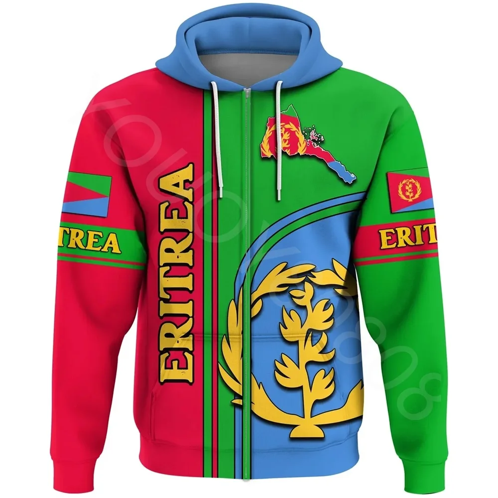 

Autumn Winter 2022 African Region Country Men's Sweatshirt Printed Sweater Hoodie Udi Eritrea Flag Zip Hoodie