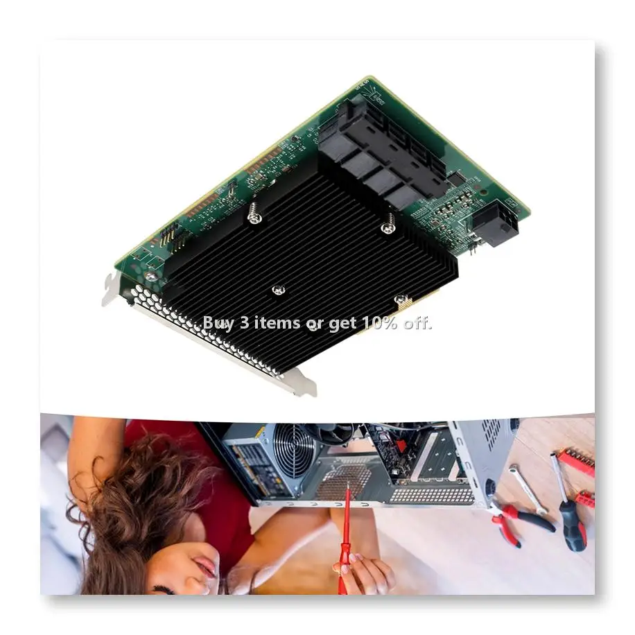 ◉PCIe HBA Card 9300 16I HBA Card 12Gbps 16 SAS Ports HBA Controller Card for Linux FreeBSD