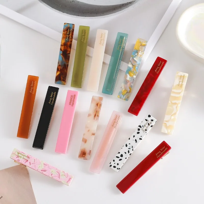 

Заколки для волос из ацетата, заколки для боковых прядей в корейском стиле, минималистичные элегантные аксессуары для волос для женщин