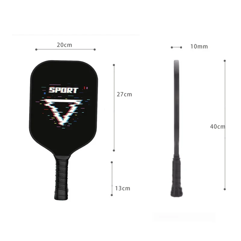 Competitive Single Pickleball Paddle Beginner with Double Sided Carbon Fiber PP Honeycomb Core Grade Racquet Pickleball