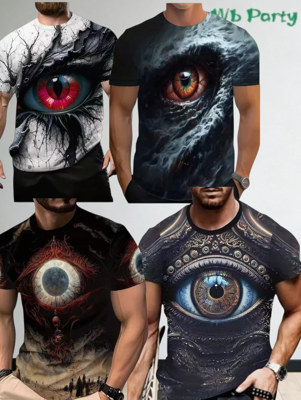 

Men's Cool Eye Pattern T-Shirt Casual Men's Fashion Comfortable Top Summer New Streetwear Round Neck Short Sleeve Men Clothing