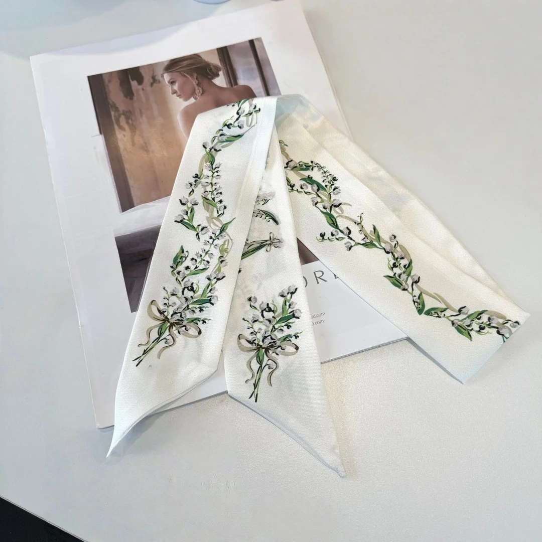 bandeau-d'ete-pour-femme-en-soie-imprime-muguet-multifonctionnel-et-polyvalent-petit-ruban-attache-pour-cheveux-et-accessoire-de-sac