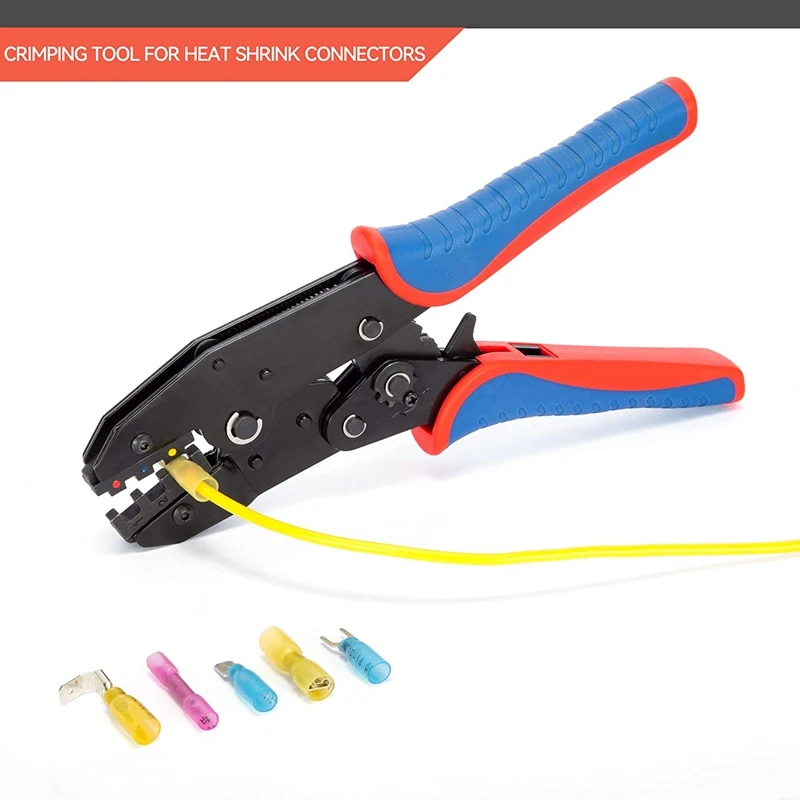 Crimping Tools for Heat Shrink Connectors - Ratchet Wire Crimpers - AWG 22-10 (0.5-6.0Mm²) - Ratchet Terminal Crimpers