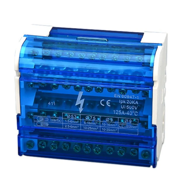 1 قطعة تقاطع وحدات المسمار العالمي سلك موصل كهربائي Din السكك الحديدية محطة كتلة صندوق توزيع الطاقة NHC01 سلسلة