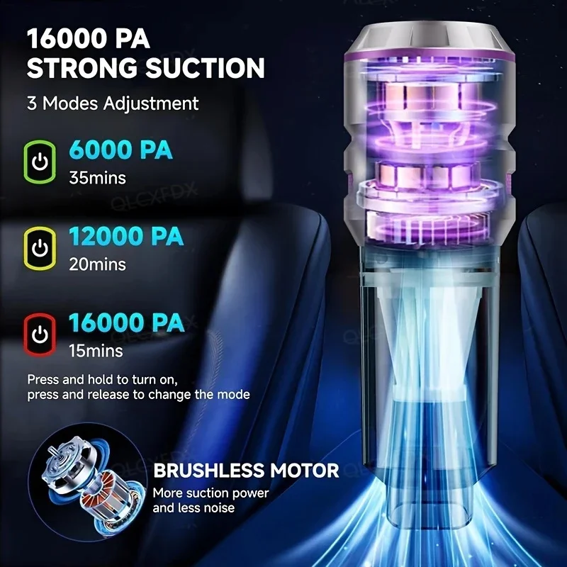 Car Vacuum Cleaner High Power Portable Handheld Wireless Brushless Motor Cleaning Machine Powerful Air Duster for Home Appliance view 3