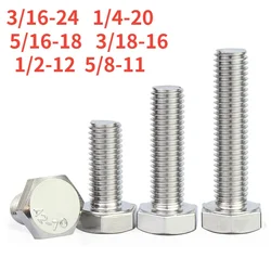 3/16 1/4 5/16 3/18 1/2 5/8 304 Stainless Steel External Hexagonal Screw Anglo British External Hexagonal Bolt