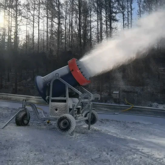 Equipo para parque de esquí al aire libre, pistolas de nieve artificiales, máquina para hacer nieve de lobo de nieve