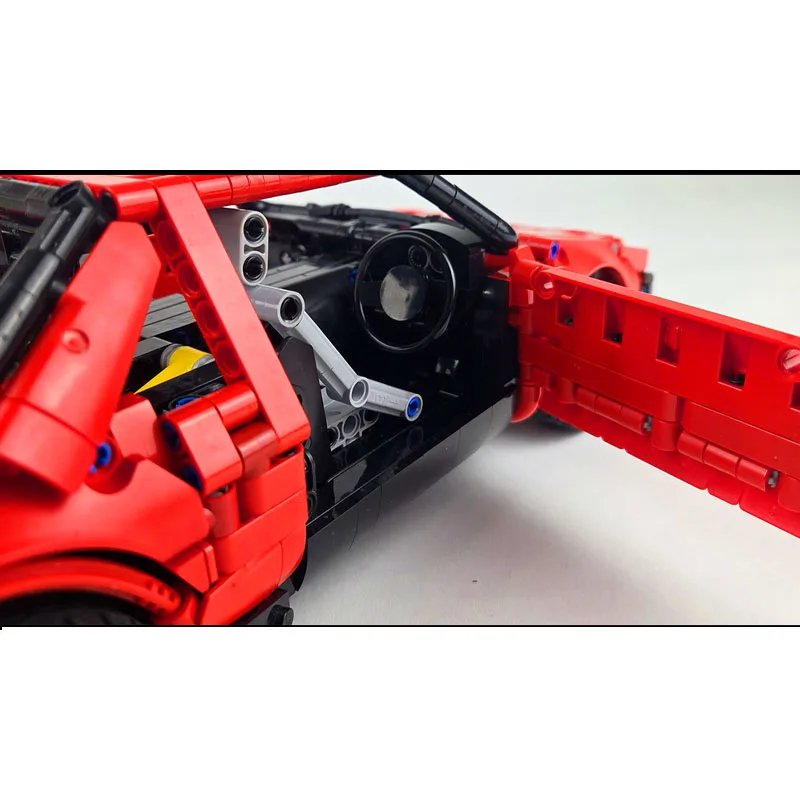MOC-227909 クラシックな新しい象徴的なスポーツレッドスーパーカーレーシングビルディングブロックモデル、1472ピース、男の子の子供の誕生日おもちゃギフト