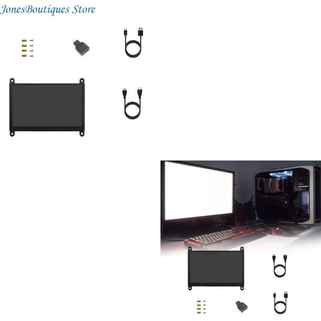 5inch Capacitive Touchable LCD Display 1024x600 Touchable Screen Display Monitor Panel For 5 3B+ 4B Developmen Board W8KE