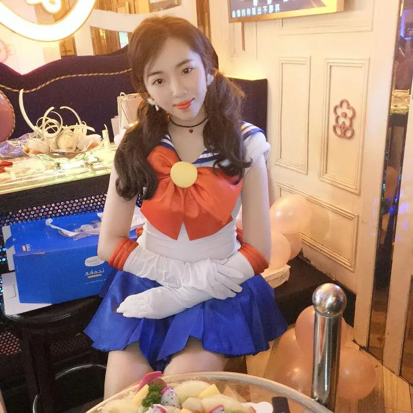 Kostium na Halloween Usagi Tsukino Sailor Moon Cosplay Odzież Damska Anime Water Ice Moon Play Strój z Tkaniny Nylonowej