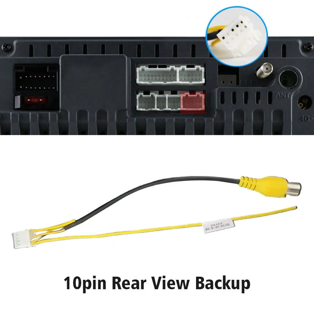 1pc 10Pin Rear View Backup Camera Cable Adaptor RCA For Car Stereo Android Radio DVD Player Car Multimedia Monitor M9X7 Y3W1