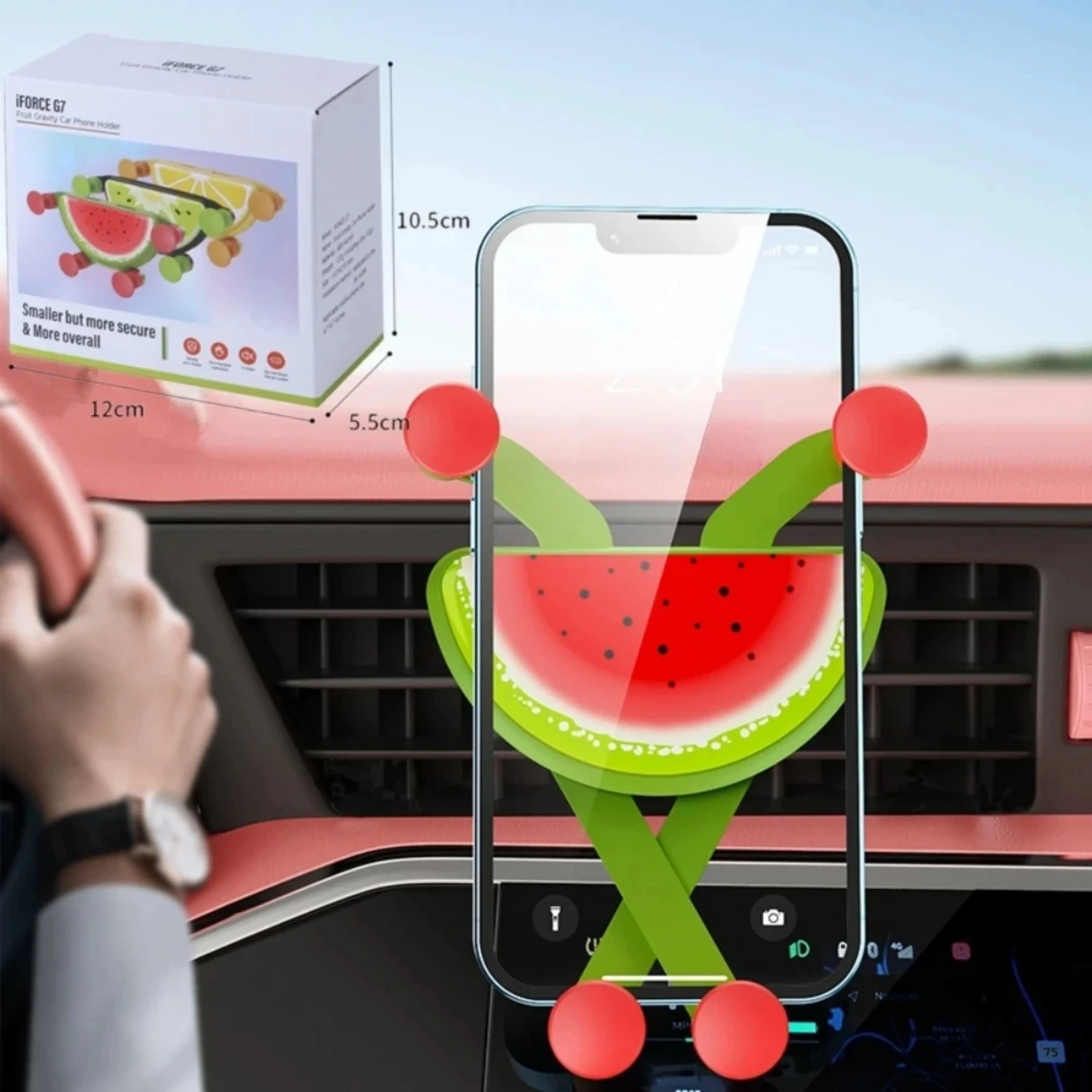

Modern, Secure, and Versatile Fruit Gravity Car Phone Holder with Auto Air Vent Clip Mount for GPS, Mobile Phone Stand Support -