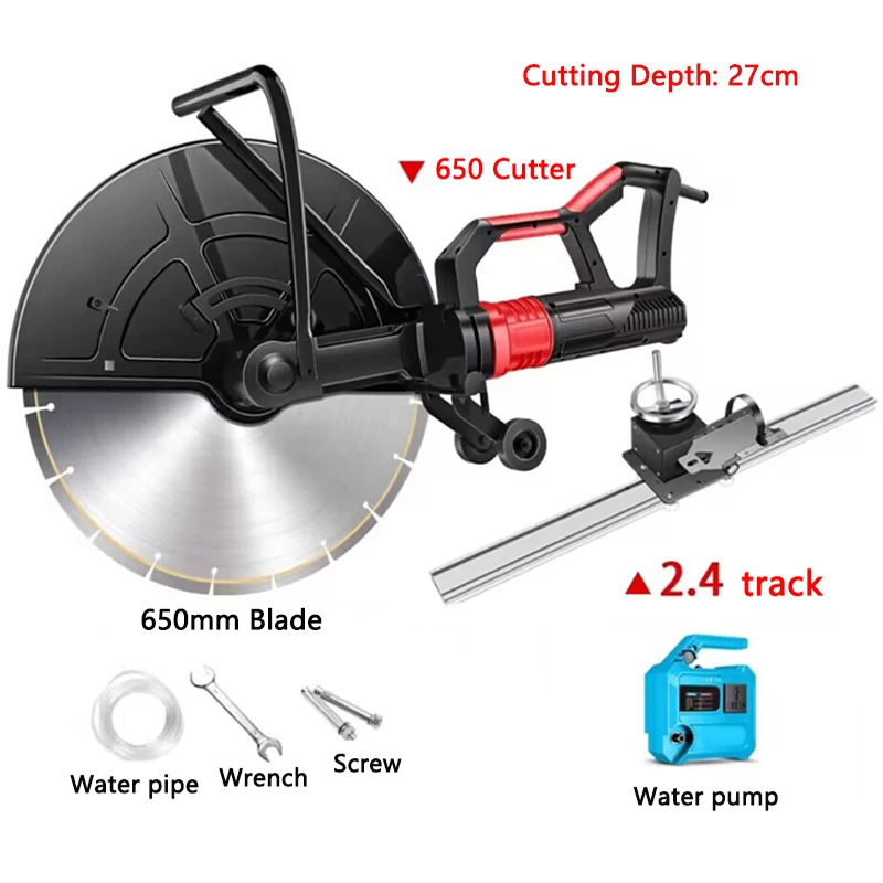 

Handheld Brushless Wall Cutting machine 27cm High power Cement Concrete Grooving machine Door windows Slotting machine With rail