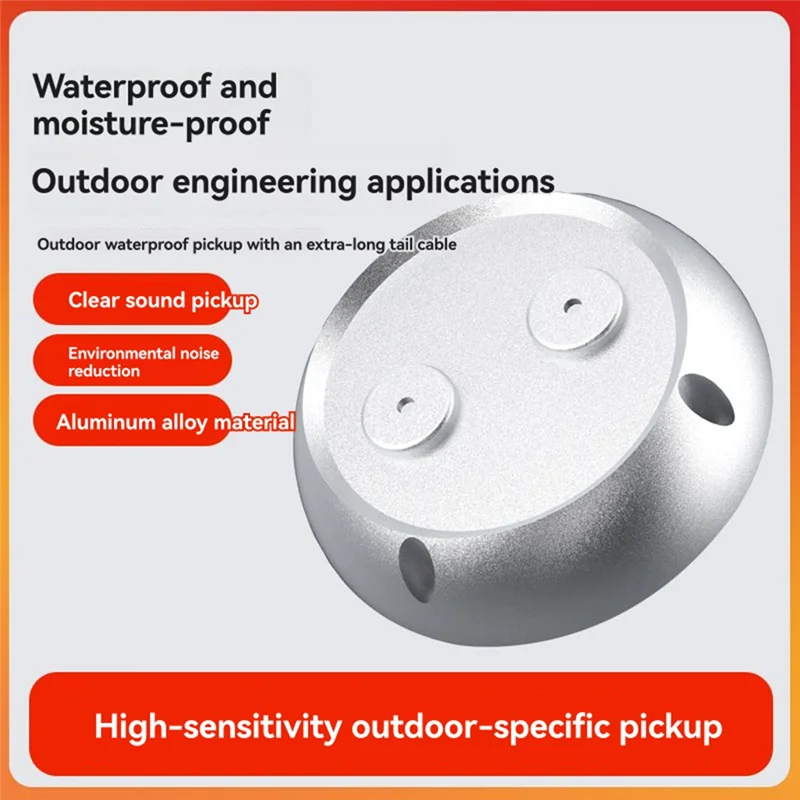 CABE-High Sensitivity High Fidelity No Noise 360° Omnidirectional External Audio Pickup Sound 600Ω DC12V 3000M Waterproof