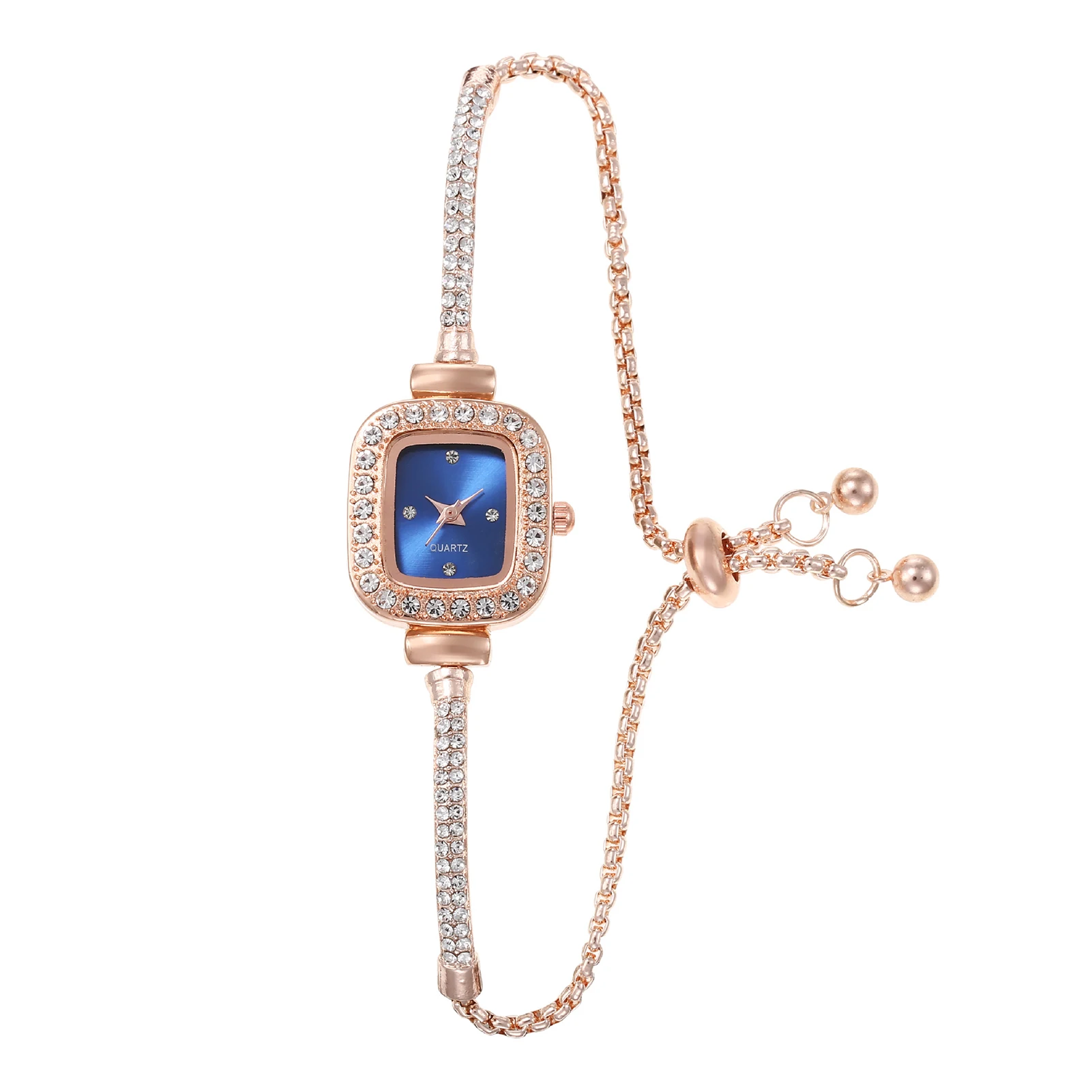 

Classic Quartz Ladies Crystal Watch Easy to Read Dial Elegant Rhinestone Bracelet Wristwatch for Girlfriend Birthday Gift