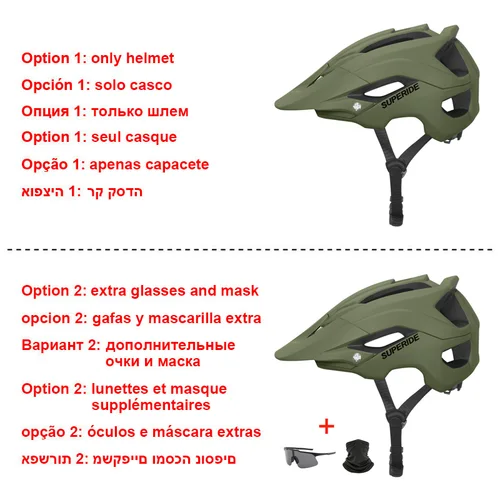 Imagen 2 del producto SUPERIDE-casco de bicicleta DH MTB en molde, casco deportivo antiimpacto para bicicleta de montaña y carretera, casco de ciclismo para hombre y mujer