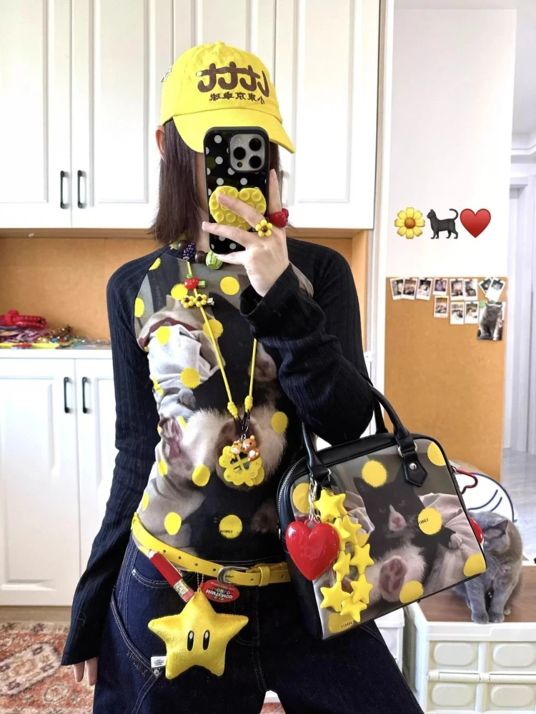 

Deeptown Y2k Harajuku T-shirt Women Vintage Juminocore Kawaii Print T Shirts Japanese Style Female Long Sleeve Tees Streetwear