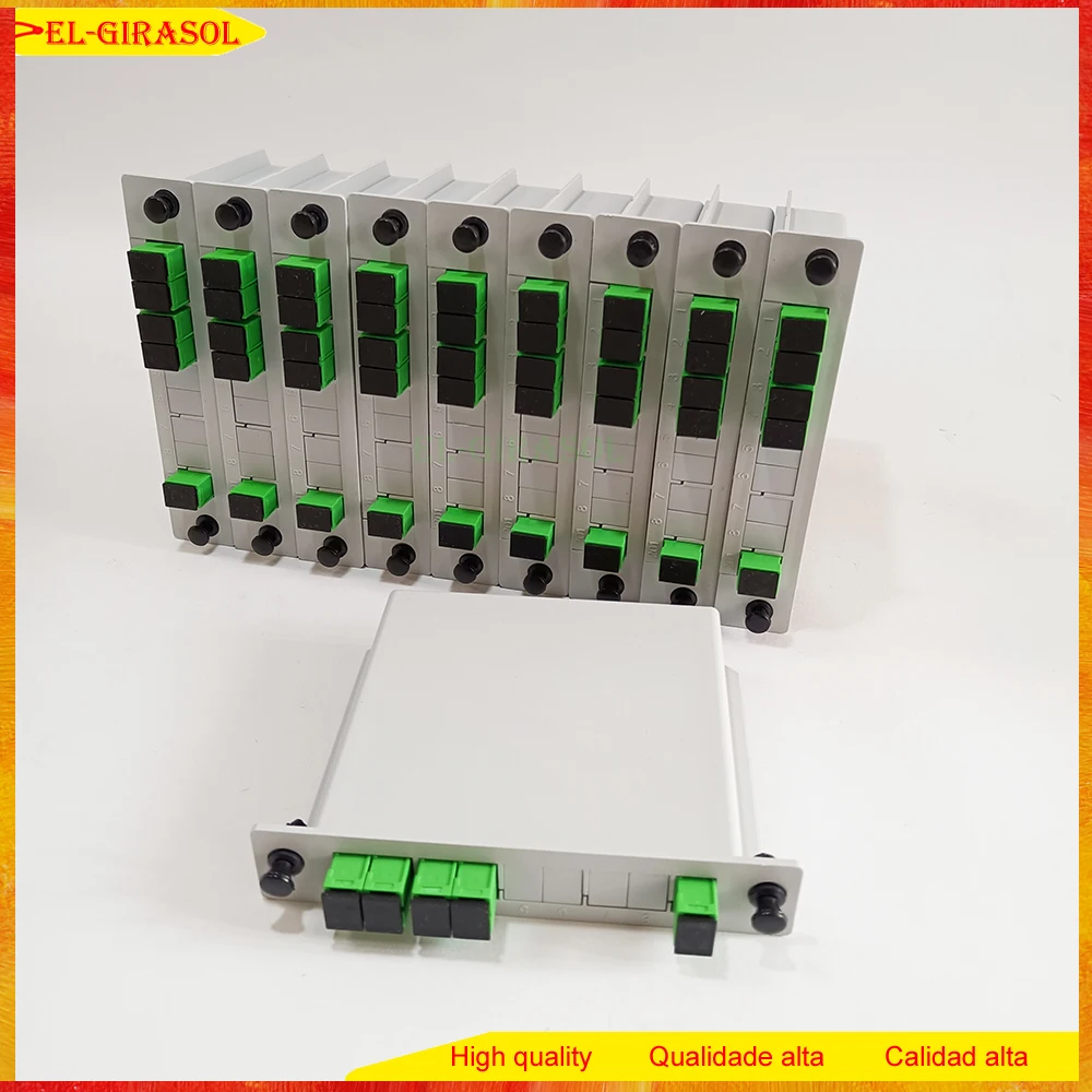 

High Quality 10pcs SC APC 1X4 Cassette Splitter Fiber Optic Splitter box with 1X4 Planar FTTH