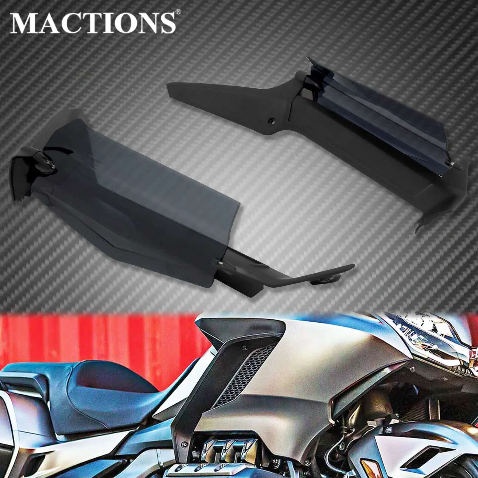 

Motorcycle Adjustable Air Deflector Side Wing Windshield ABS Fairing For Honda Gold Wing GL1800 Touring 2018-2023