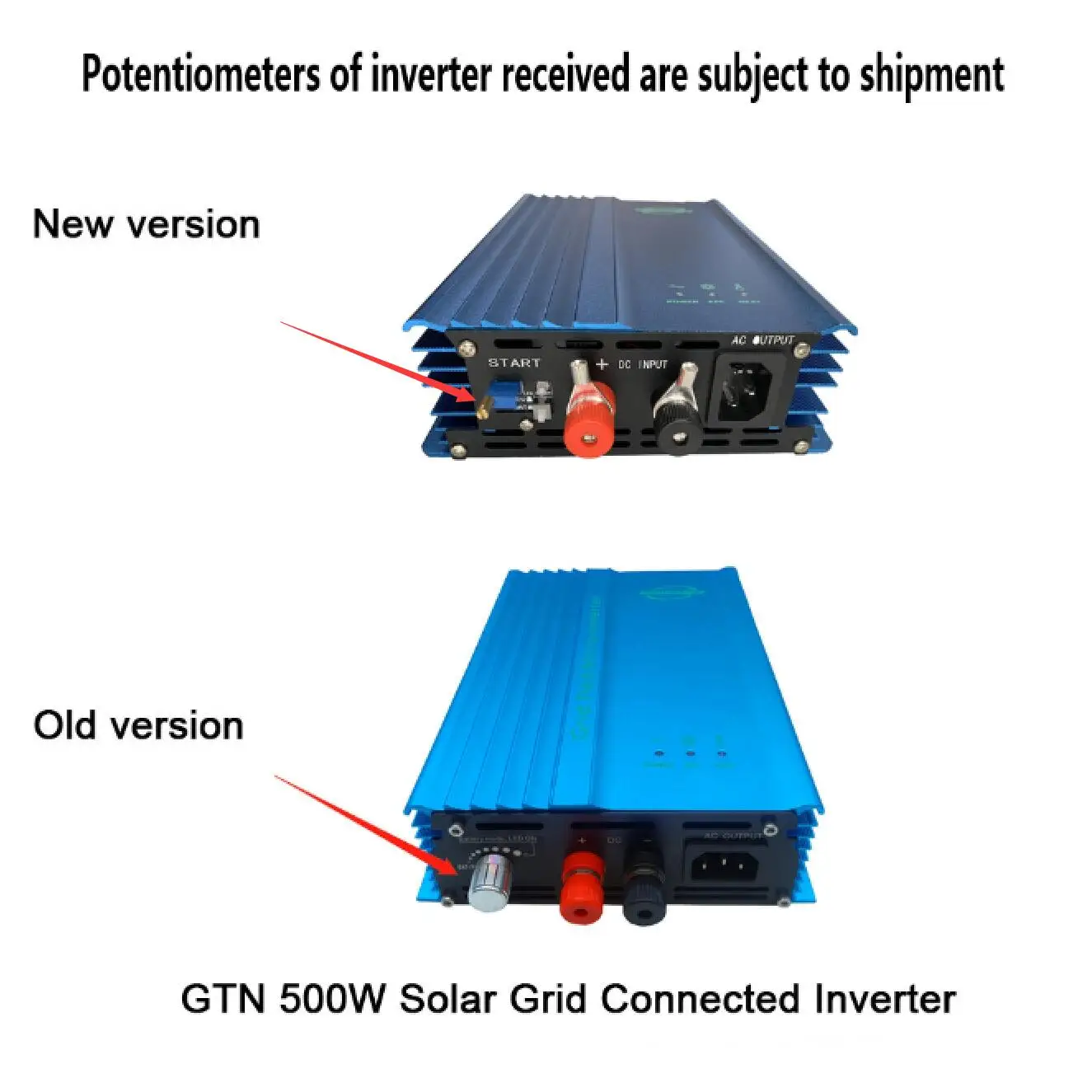 500W Grid Tie Inverter 12V 24V Battery Discharge Micro Grid Tie Inver Adjustable Output Power Solar Panel On Grid Inverter CE