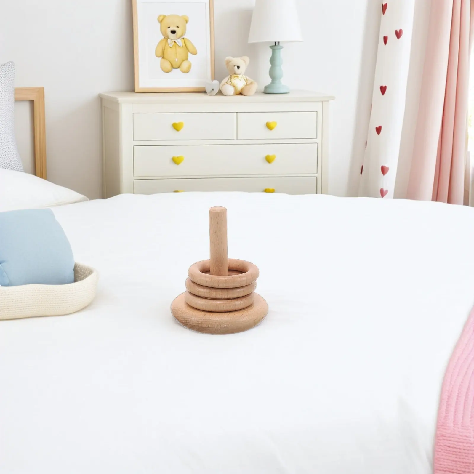 

Набор деревянных колец для складывания: развивающая игра для малышей, для дома и улицы, для сенсорного развития, деревянная игрушка-пирамидка