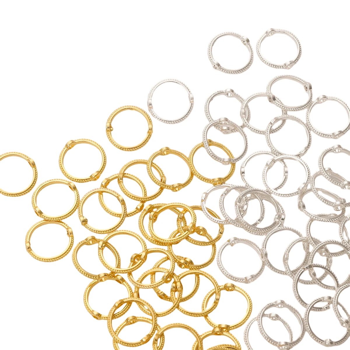 30Pcs alloy color retention lace bead set, fashionable bead ring, double hole bead ring, handmade beaded DIY bracelet necklace a