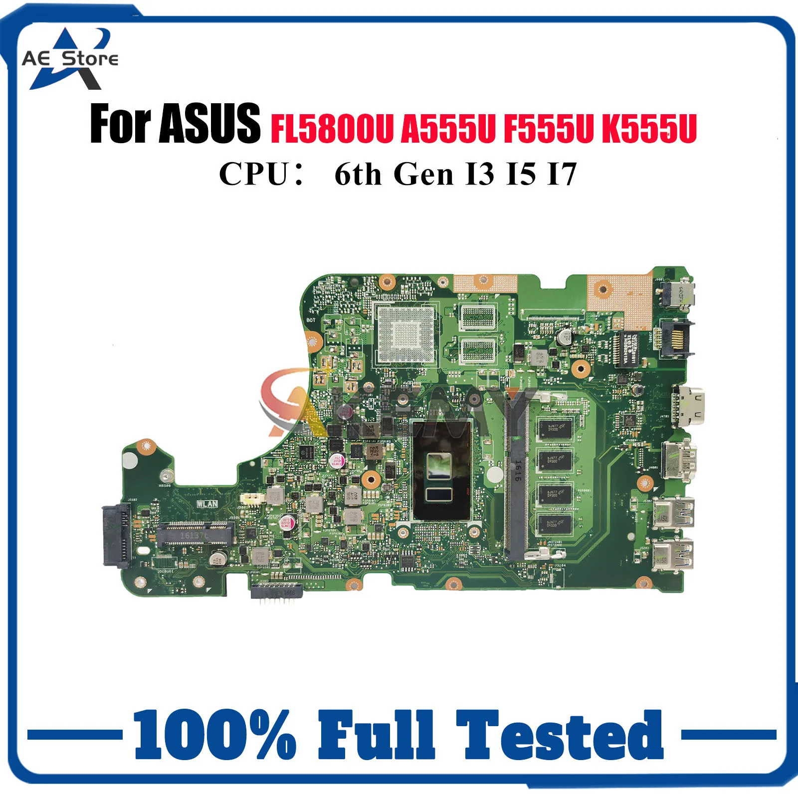 

X555UA Материнская плата для ноутбука ASUS X555UA FL5800U A555U F555U K555U X555UF X555UB X555UQ X555UJ X555U Материнская плата с процессором I3 I5 I7